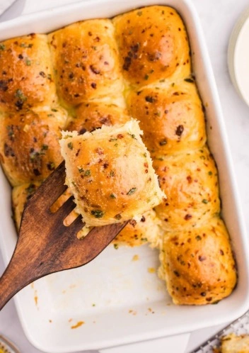 Fresh homemade Neiman Marcus Rolls filled with bacon, cheddar cheese, and chives